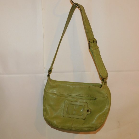 Fossil Leather Green Shoulder Bag Purse - Picture 4 of 11